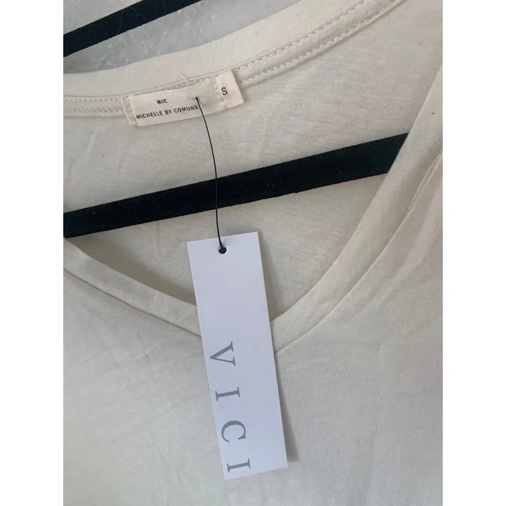 NWT VICI Super lush soft tee tshirt cream off white - Picture 3 of 6